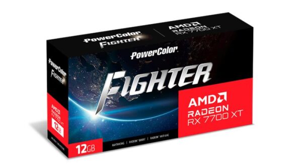 Placa Video POWER COLOR Fighter AMD Radeon RX 7700 XT 12GB - RX7700XT 12G-F/OC