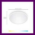Plafoniera LED inteligenta WiZ SuperSlim, Wi-Fi, control vocal - 000008719514554979 - imagine 3