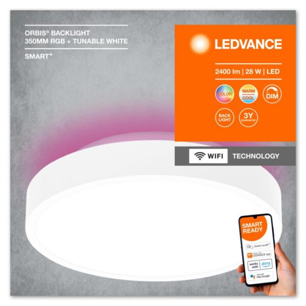 Plafoniera LED RGB inteligenta Ledvance SMART+ Wifi Orbis Backlight - 000004058075574397