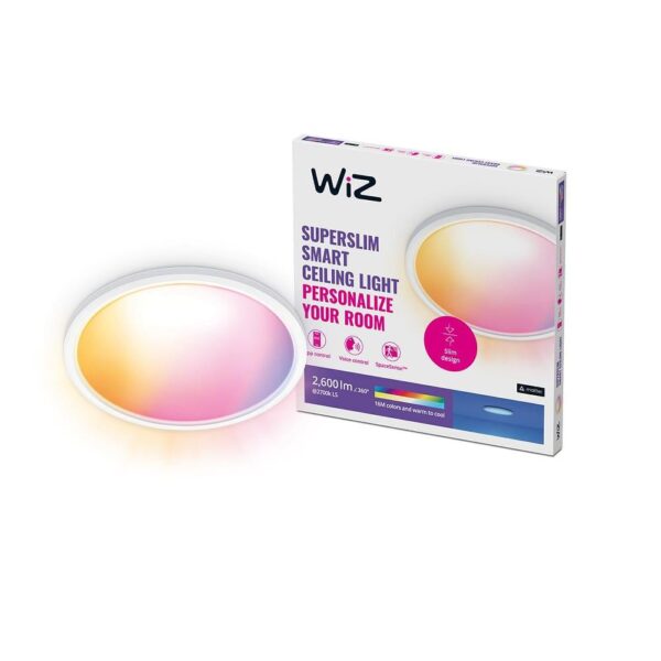 Plafoniera LED RGB WiZ SuperSlim, Wi-Fi, control vocal - 000008720169072619