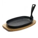 PLATOU SERVIRE OVAL, 24X14 CM, FONTA PURA, CU MANER - HR-YT-995