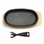 PLATOU SERVIRE OVAL, 24X14 CM, FONTA PURA, CU MANER - HR-YT-995