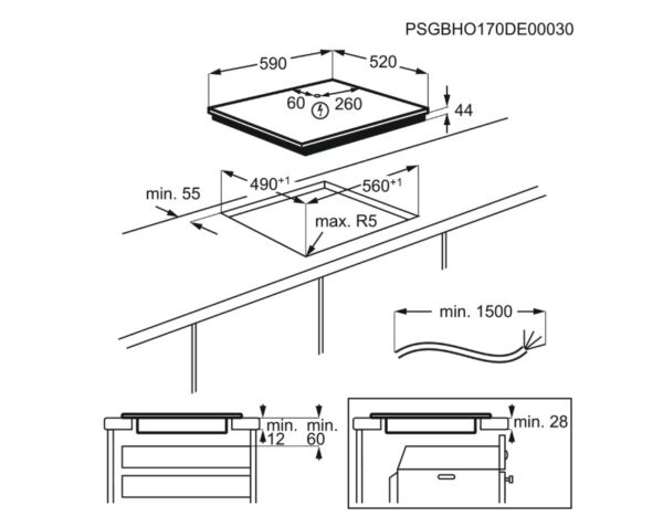 Plita incorporabila Electrolux EIS62443, Inductie, 4 zone gatit