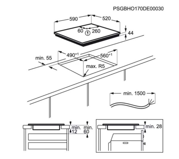 Plita incorporabila Electrolux EIT61443B, Inductie, 4 zone de gatit