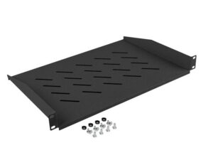 Poliță fixă 19" 1U / 483x315 mm, max. 25 kg, negru - AK-1008-B