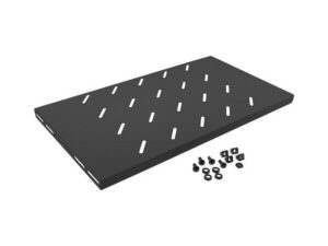 Poliță fixă 19" 1U / 486x270 mm, max. 120 kg, negru - AK-1001-B