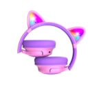 PowerLocus Casti pentru copii, Wireless, Bobo Cat Ears, Purple/Pink - PWL-BOBO-CATEARSPUPRPLEPINK - imagine 3