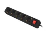 Prelungitor 5 prize, cu intrerupator, cablu din cupr - PS1-05F-0300-BK