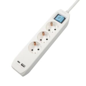 PRELUNGITOR SPACER, Schuko x 3, conectare prin Schuko™ - PP-3-18-TC-USB