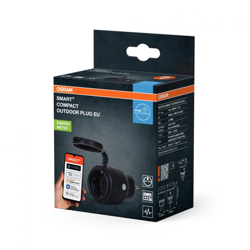 Priza inteligenta de exterior Osram SMART+ Matter over WiFi (2.4 GHz) - 000004099854419249 Priza inteligenta de exterior Osram SMART+ Matter over WiFi (2.4 GHz) - 000004099854419249