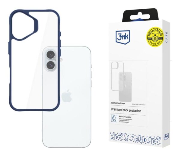 Protective cover 3mk Satin Armor Case+ for iPhone 16 Plus, Blue - PHA-5903108597807