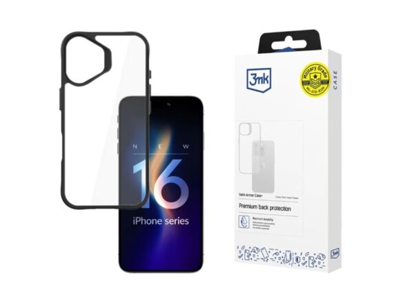 Protective cover 3mk Satin Armor Case+ for iPhone 16, Transparent - PHA-5903108586535