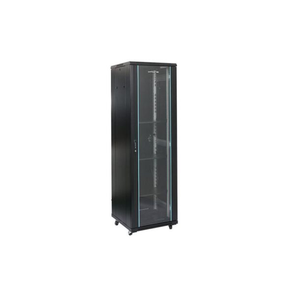 Rack 18U 600x800, montare pe podea, usa din sticla - MS2.6818.9001