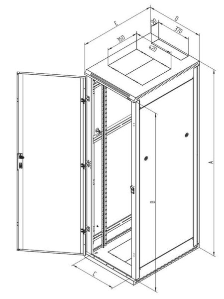 Rack de podea 19 Triton 15U 600x1000mm usa fata - RMA-15-A61-CAX-A1