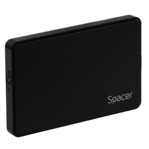 Rack extern HDD/SSD 2.5" Spacer USB-C 3.1 negru - SPR-TYPE-C-01