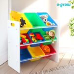 Raft depozitare jucarii cu 9 cosuri multicolore, U-Grow - UGRD115-MCLR