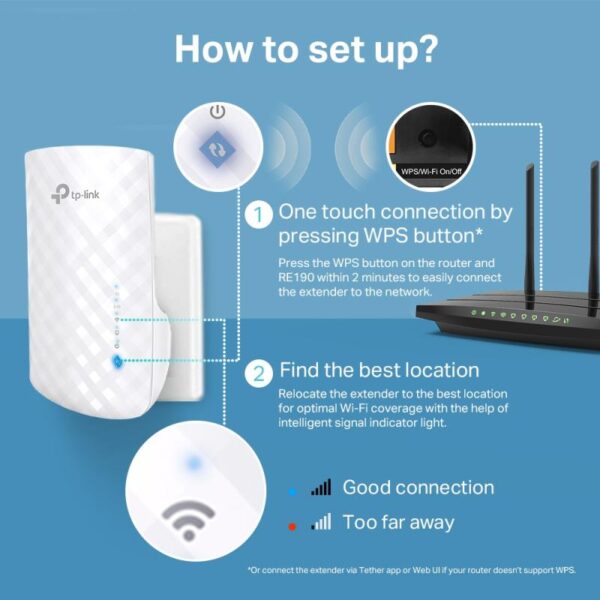 Range Extender TP-LINK RE190, AC750, OneMesh™, Dual-Band