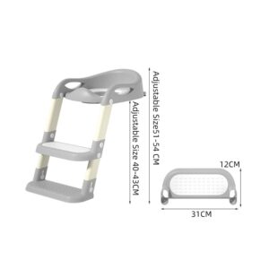 Reductor de toaleta pt copii cu scara, gri, U-Grow - UGRS-0001