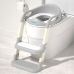 Reductor de toaleta pt copii cu scara, gri, U-Grow - UGRS-0001