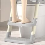 Reductor de toaleta pt copii cu scara, gri, U-Grow - UGRS-0001