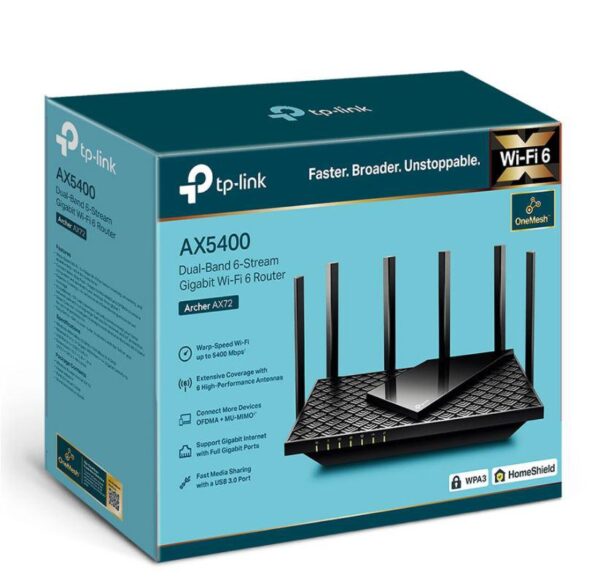 Router wireless TP-LINK Gigabit Archer AX72, AX5400, WiFi 6