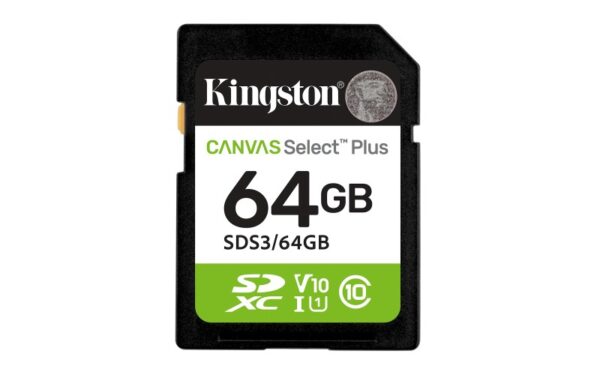 SDXC Kingston, 64GB, Select Plus, Clasa 10 UHS-I - SDS3/64GB