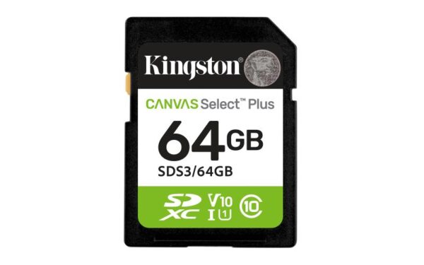 SDXC Kingston, 64GB, Select Plus, Clasa 10 UHS-I - SDS3/64GB