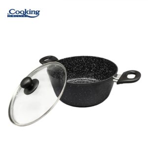 SEMIOALA ALUMINIU FORJAT 24x10 CM, 3.8L, ONIX, COOKING BY HEINNER - HR-NL-24S