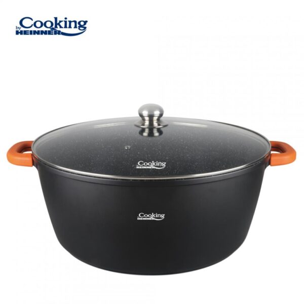 SEMIOALA ALUMINIU+CAPAC 44X19 CM, 23L, DARK LINE, COOKING BY HEINNER - HR-SCO-A0344A