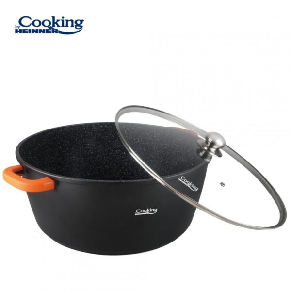 SEMIOALA ALUMINIU+CAPAC 44X19 CM, 23L, DARK LINE, COOKING BY HEINNER - HR-SCO-A0344A