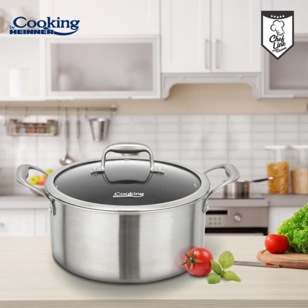 SEMIOALA CU CAPAC, 20x10 CM, 2.8 L TITANIUM3, COOKING BY HEINNER - HR-MRK-20