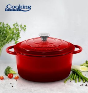 SEMIOALA FONTA EMAILATA + CAPAC 26 x 12 CM, 4.8 L, RED LINE - HR-KN-SM48