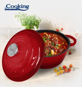 SEMIOALA FONTA EMAILATA + CAPAC 26 x 12 CM, 4.8 L, RED LINE - HR-KN-SM48