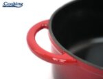 SEMIOALA FONTA EMAILATA OVALA+CAPAC 33.5x26X12 CM, 6L, RED LINE - HR-KN-SM28OV - imagine 3