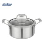 SEMIOALA INOX+CAPAC STICLA 20x10CM, 2.8L, ATOMIC3, COOKING BY HEINNER - HR-MRK-3A20
