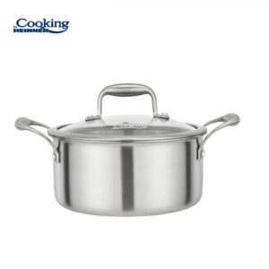 SEMIOALA INOX+CAPAC STICLA 20x10CM, 2.8L, ATOMIC3, COOKING BY HEINNER - HR-MRK-3A20