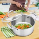 SEMIOALA INOX+CAPAC STICLA 20x10CM, 2.8L, ATOMIC3, COOKING BY HEINNER - HR-MRK-3A20 - imagine 6