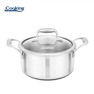 SEMIOALA INOX+CAPAC STICLA 24x12CM, 5L, ATOMIC3, COOKING BY HEINNER - HR-MRK-3A24
