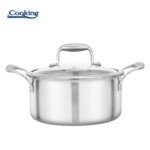 SEMIOALA INOX+CAPAC STICLA 24x12CM, 5L, ATOMIC3, COOKING BY HEINNER - HR-MRK-3A24 - imagine 2