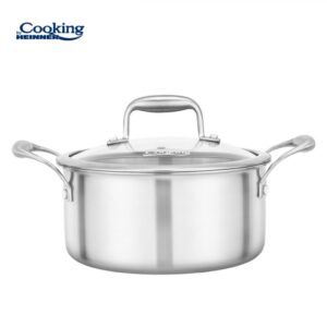 SEMIOALA INOX+CAPAC STICLA 24x12CM, 5L, ATOMIC3, COOKING BY HEINNER - HR-MRK-3A24