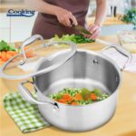 SEMIOALA INOX+CAPAC STICLA 24x12CM, 5L, ATOMIC3, COOKING BY HEINNER - HR-MRK-3A24 - imagine 6