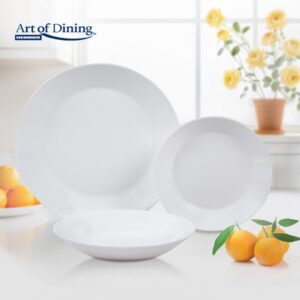 SERVICIU MASA DIN OPAL ALB 18 PIESE, ELYA, ART OF DINING - HR-AHL-18EL