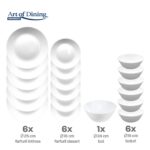 SERVICIU MASA DIN OPAL ALB 19 PIESE, ARIANA, ART OF DINING - HR-AHL-19AR - imagine 3