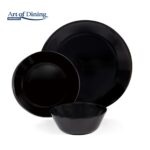 SERVICIU MASA DIN OPAL NEGRU 18 PIESE, CATANIA, ART OF DINING - HR-AHL-18CN