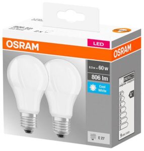 Set 2 becuri Led Osram, E27, LED BASE CLASSIC A, 8.5 (60W) - 000004058075152670