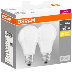 Set 2 becuri Led Osram, E27, LED BASE CLASSIC A, 8.5W (60W) - 000004058075152656
