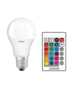 Set 2 becuri LED RGBW cu telecomanda Osram Star, dimabil, E27 - 000004058075430891