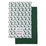 Set 2 prosoape de bucatarie, 38x63 cm, Green - HR-2TWL-GRN