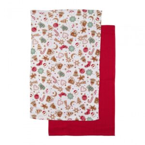 Set 2 prosoape de bucatarie, 38x63 cm, Red - HR-2TWL-RED