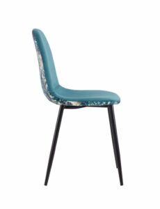 Set 2 scaune catifea Jaquard- Blue - HR-S2CHJQR-BLU